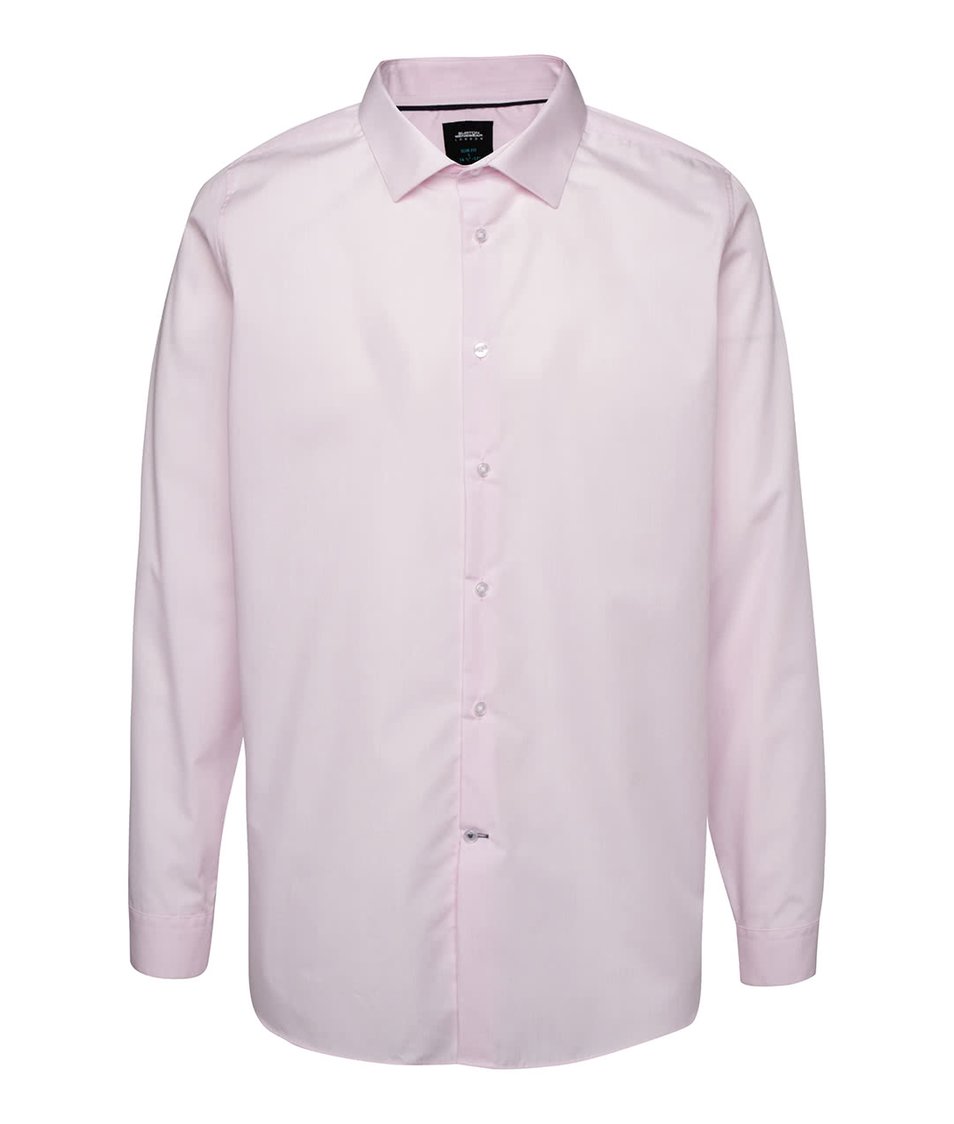 Světle růžová formální slim fit košile Burton Menswear London
