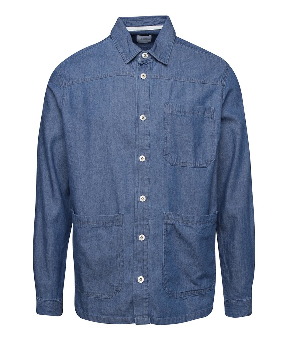 Modrá džínová košile s kapsami Burton Menswear London