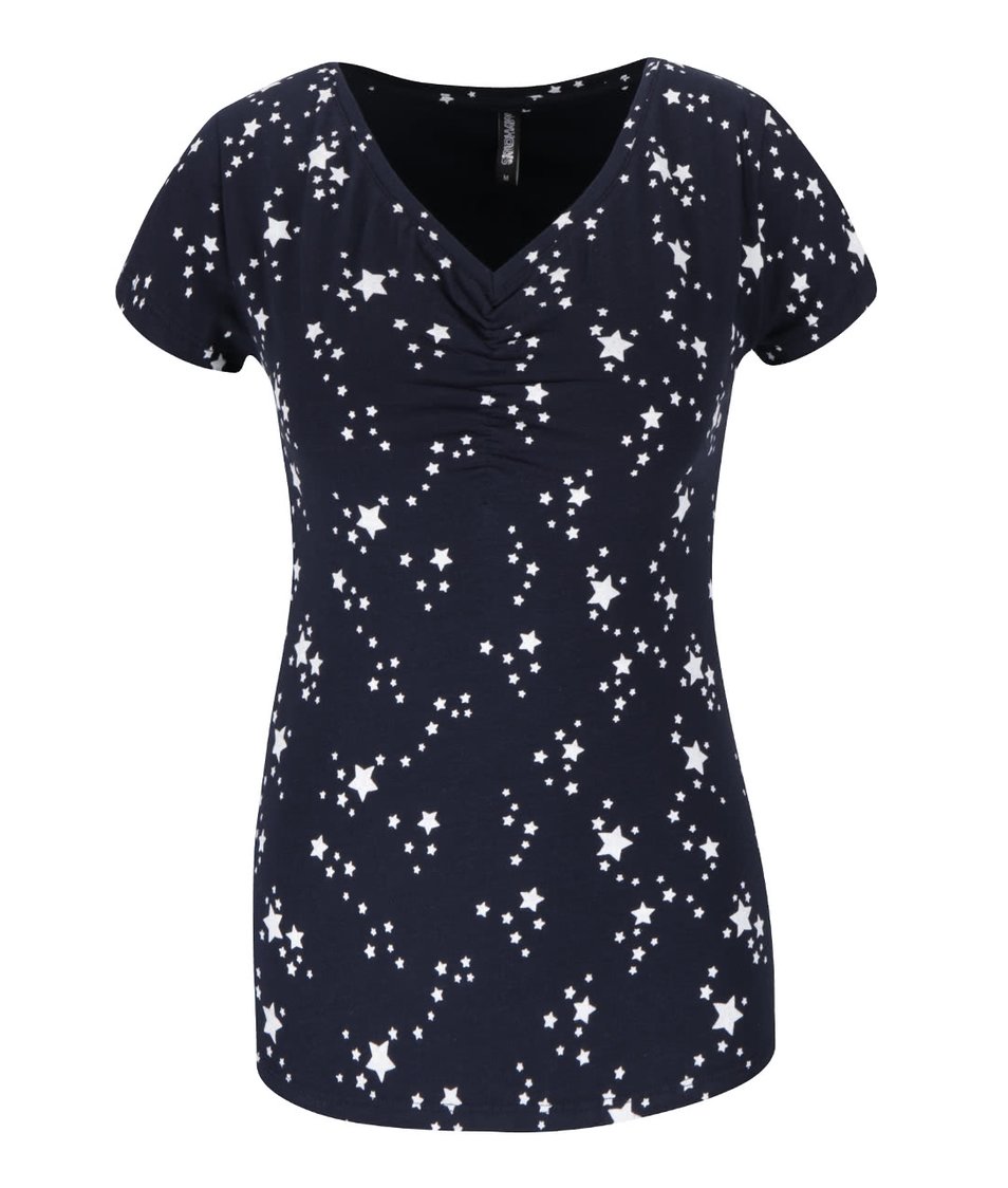 Tmavě modré dámské tričko s potiskem hvězd Haily´s Betty