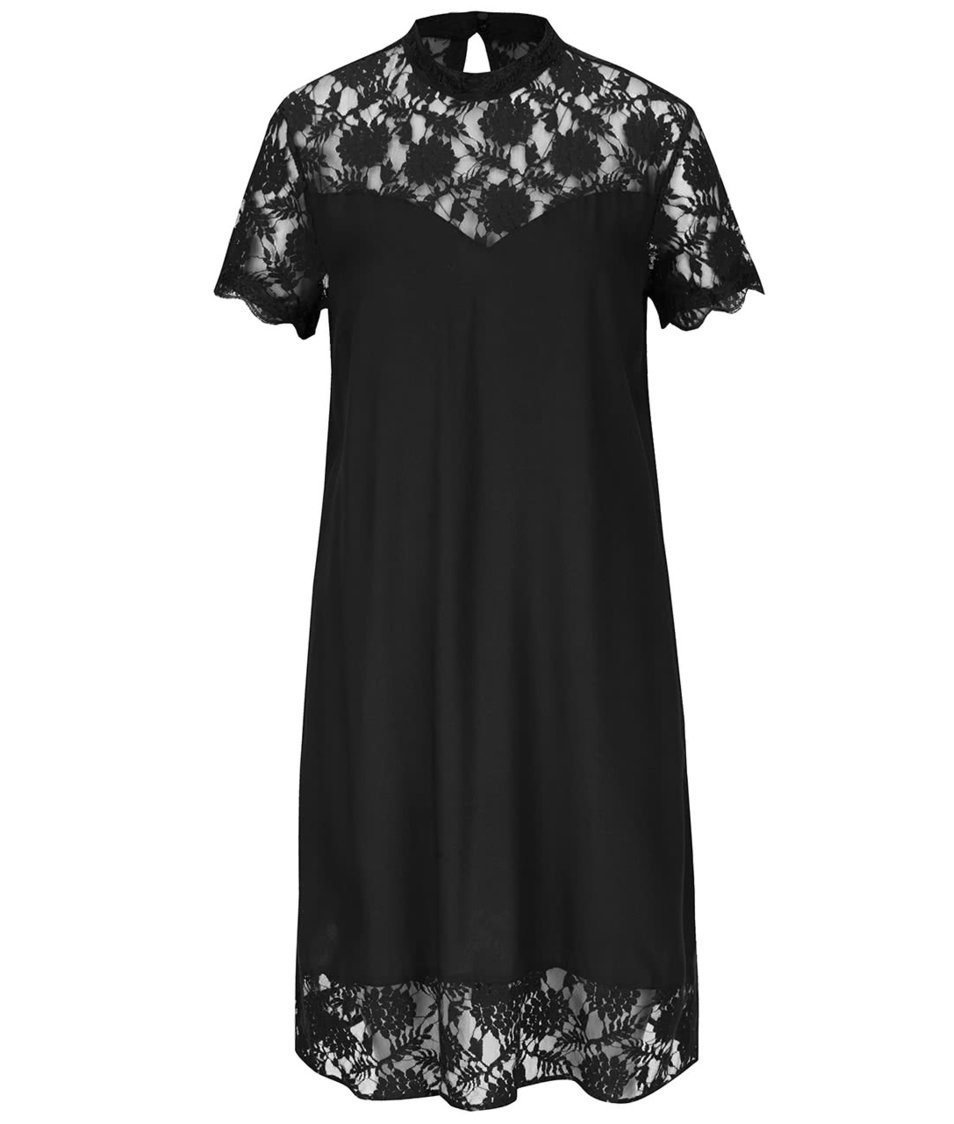 Černé šaty s krajkovanými detaily VILA Tiya
