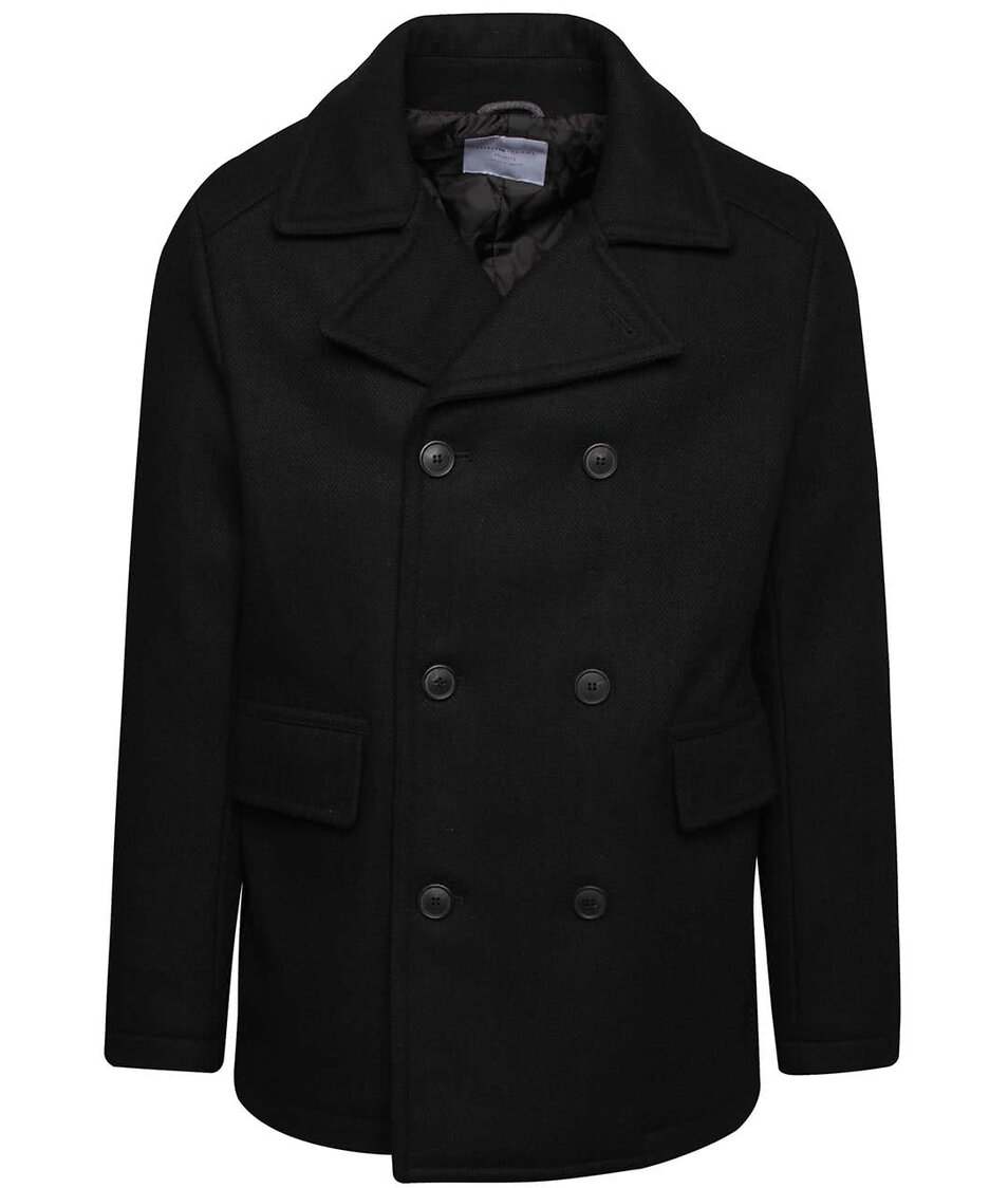 Černý kabát Selected Homme New Mercer