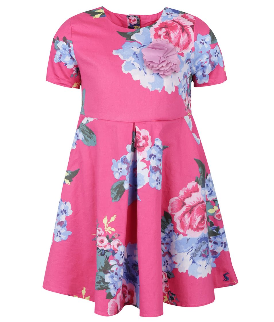 Růžové holčičí šaty s květy Tom Joule Constance