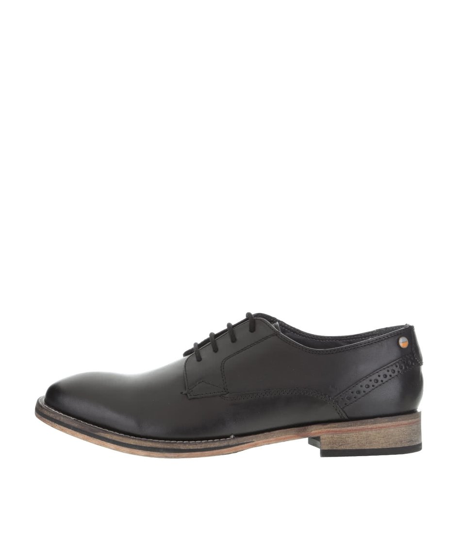 Černé kožené kotníkové boty Frank Wright Merton