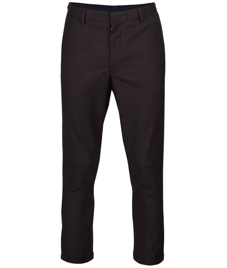 Šedohnědé skinny kalhoty s jemným vzorem Burton Menswear London