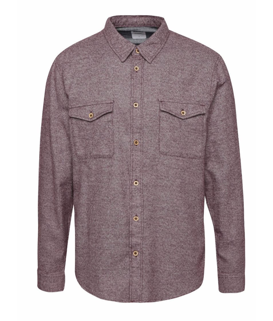 Fialová žíhaná košile s kapsami Burton Menswear London