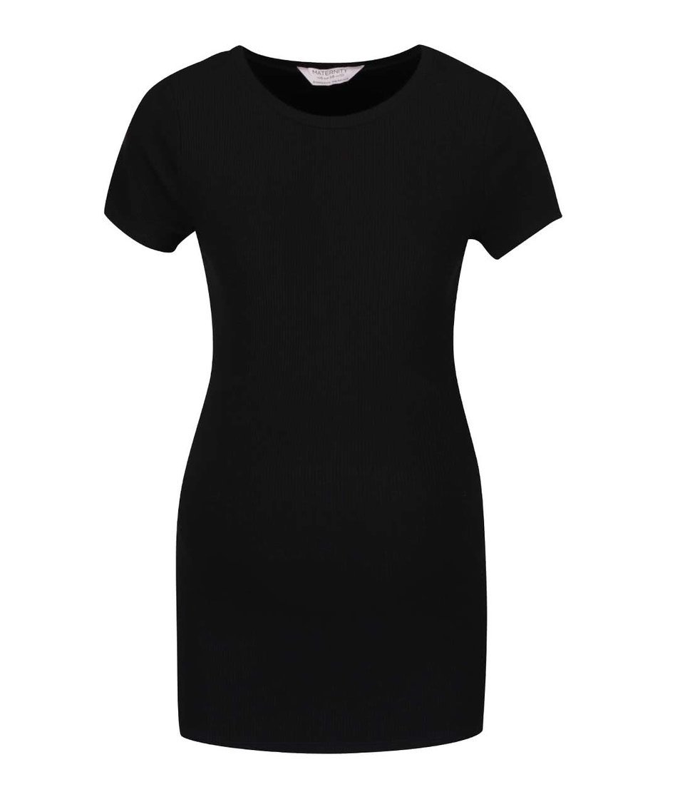 Černé žebrované těhotenské tričko Dorothy Perkins Maternity