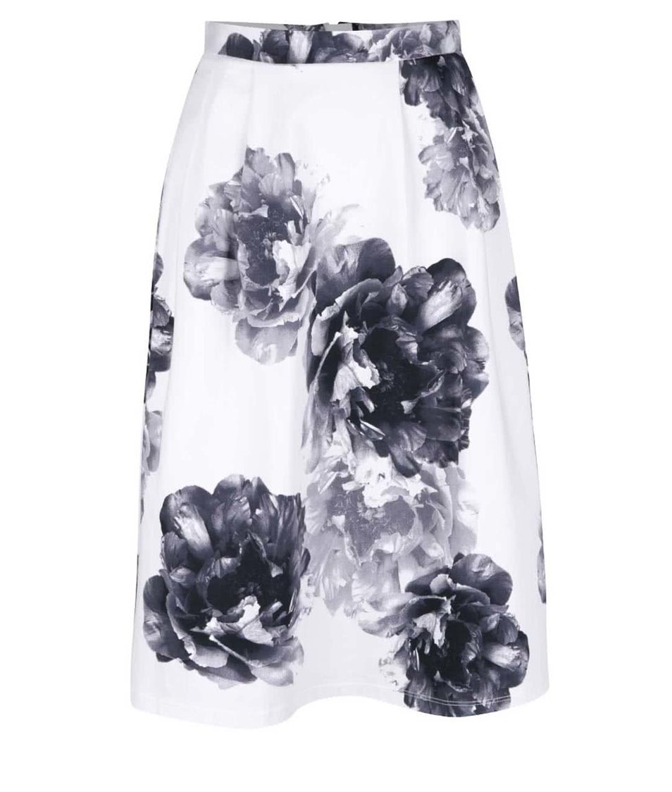 Černo-krémová květovaná midi sukně Dorothy Perkins