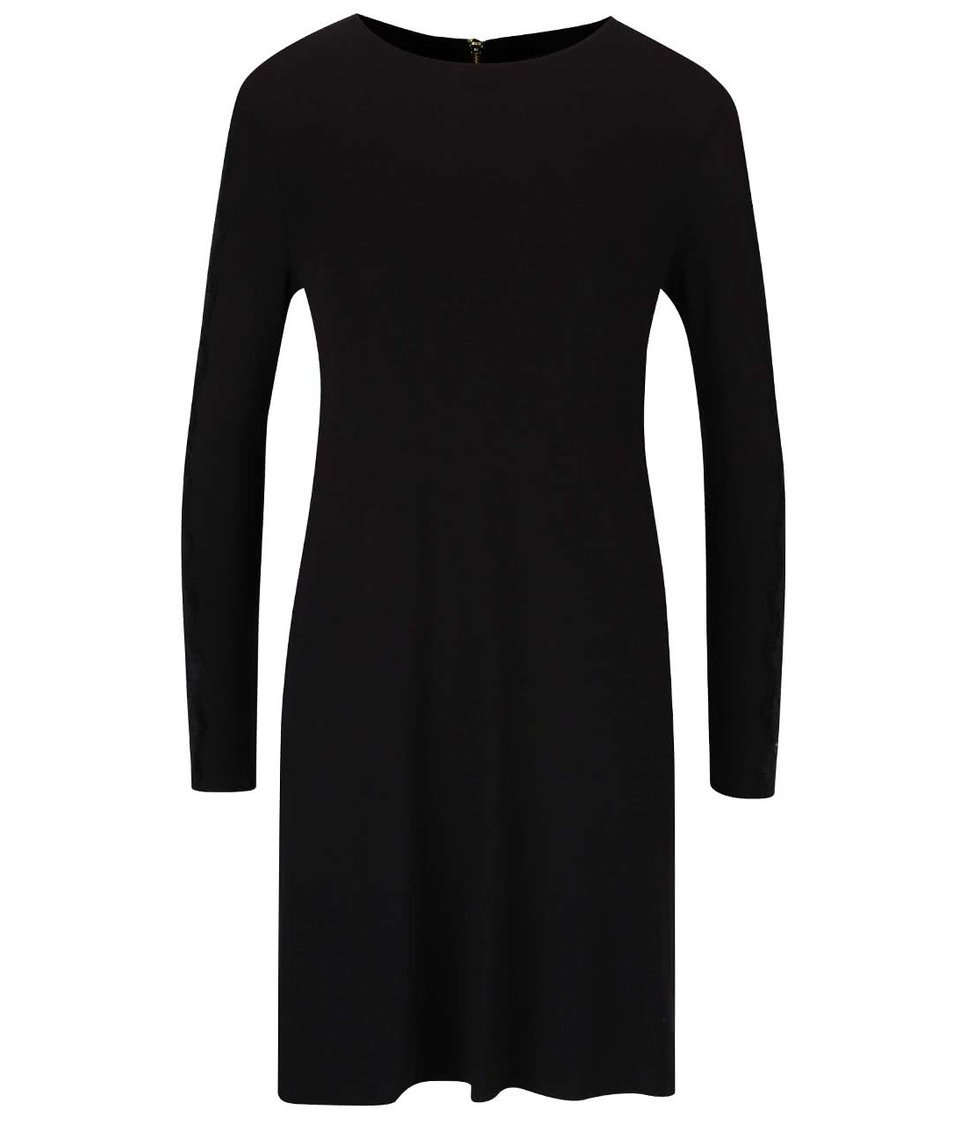 Černé volnější šaty s krajkovanými detaily Dorothy Perkins