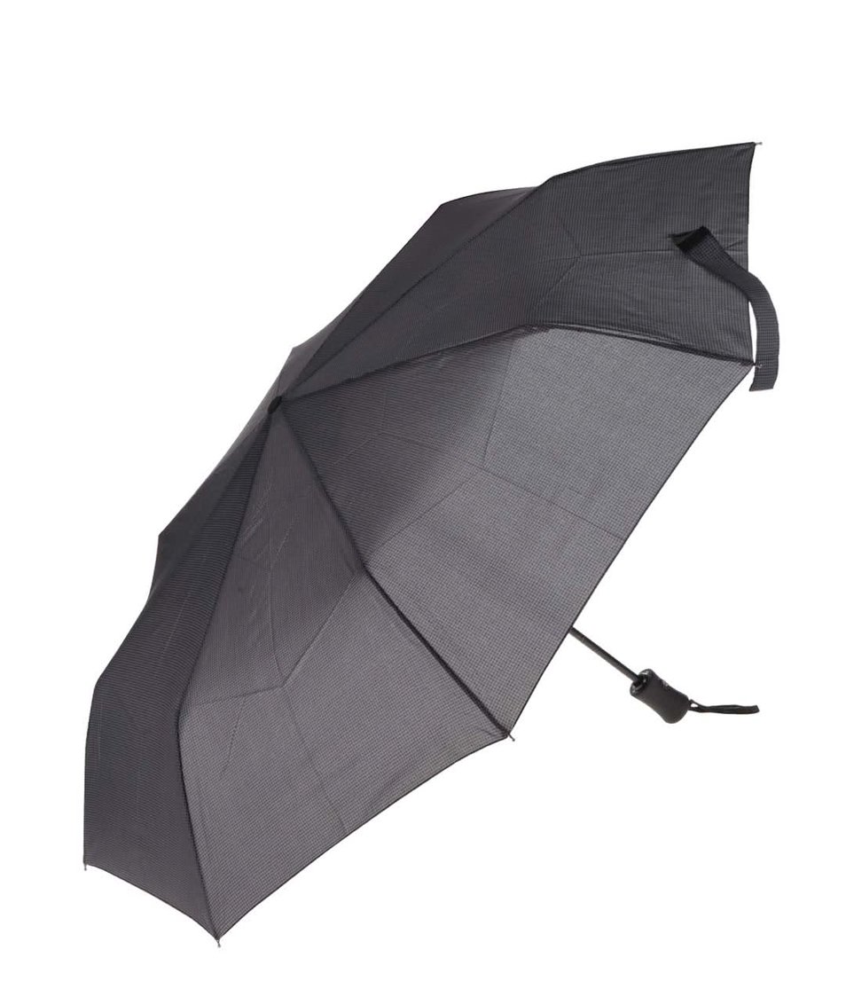 Tmavě šedý pánský vzorovaný vystřelovací deštník Derby