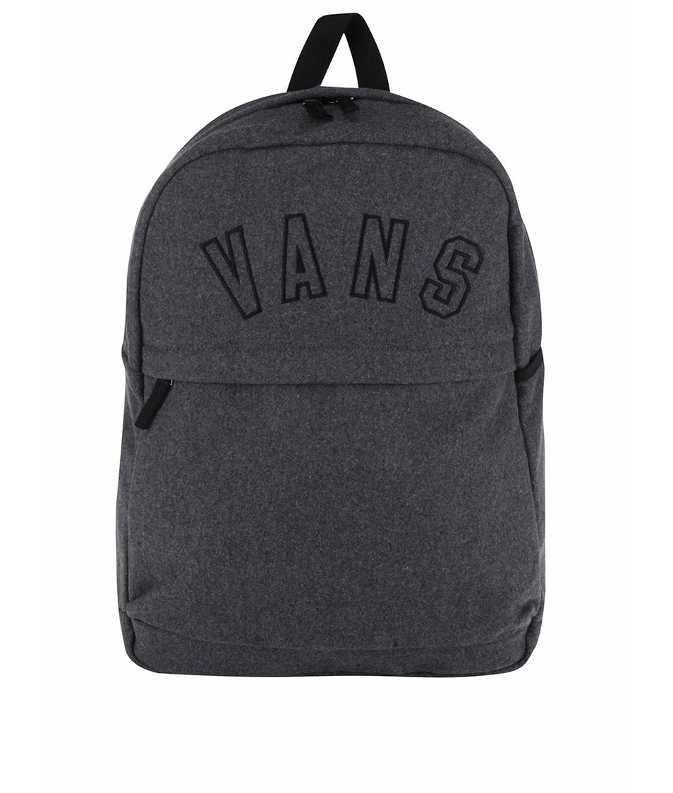 Tmavě šedý batoh s nápisem Vans Quad