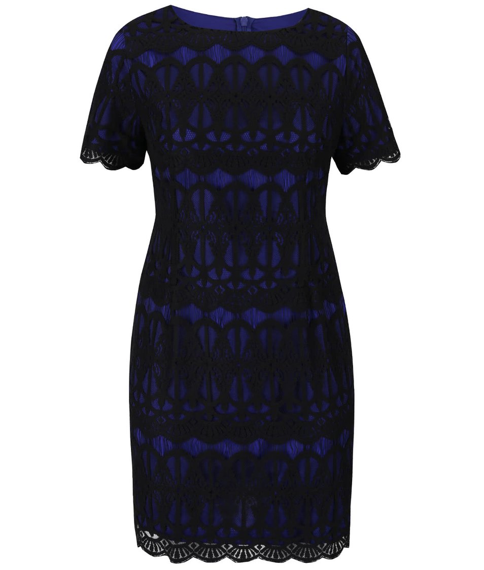 Černo-modré krajkované šaty Dorothy Perkins Curve