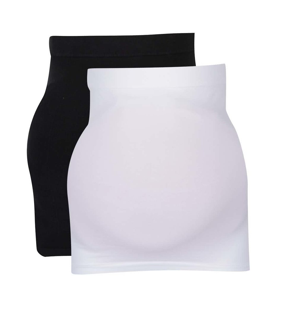 Sada dvou těhotenských elastických pásů v bílé a černé barvě Mama.licious Cara