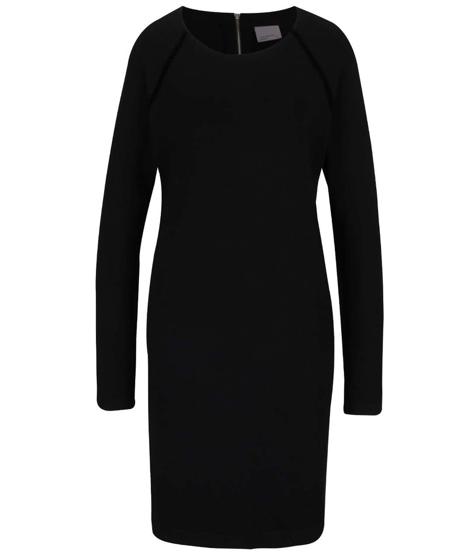 Černé volnější svetrové šaty s dlouhým rukávem Vero Moda Glory
