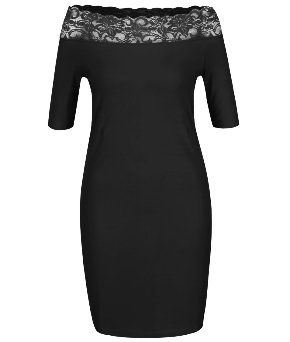 Černé šaty s krajkovým lemem Vero Moda Lacy