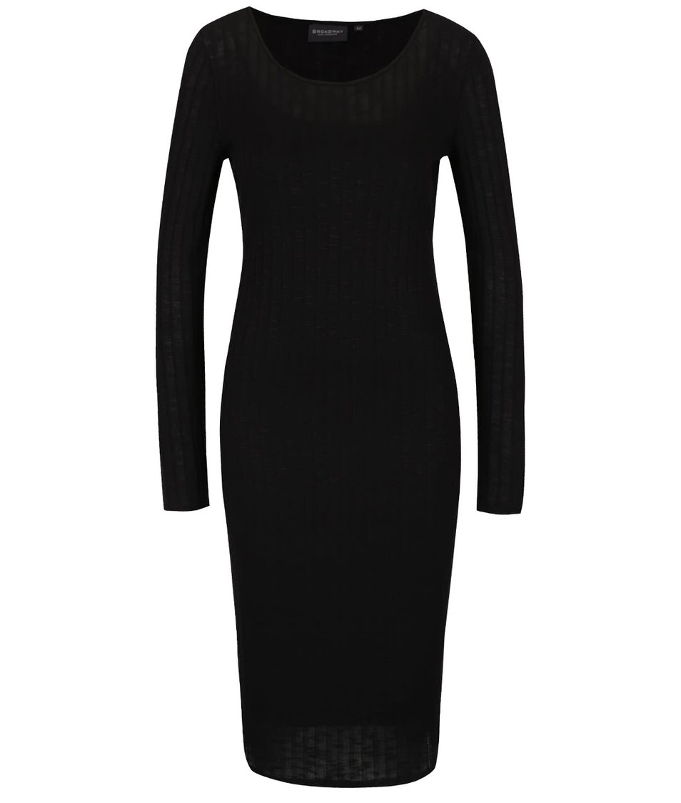 Černé delší žebrované šaty Broadway Saylor