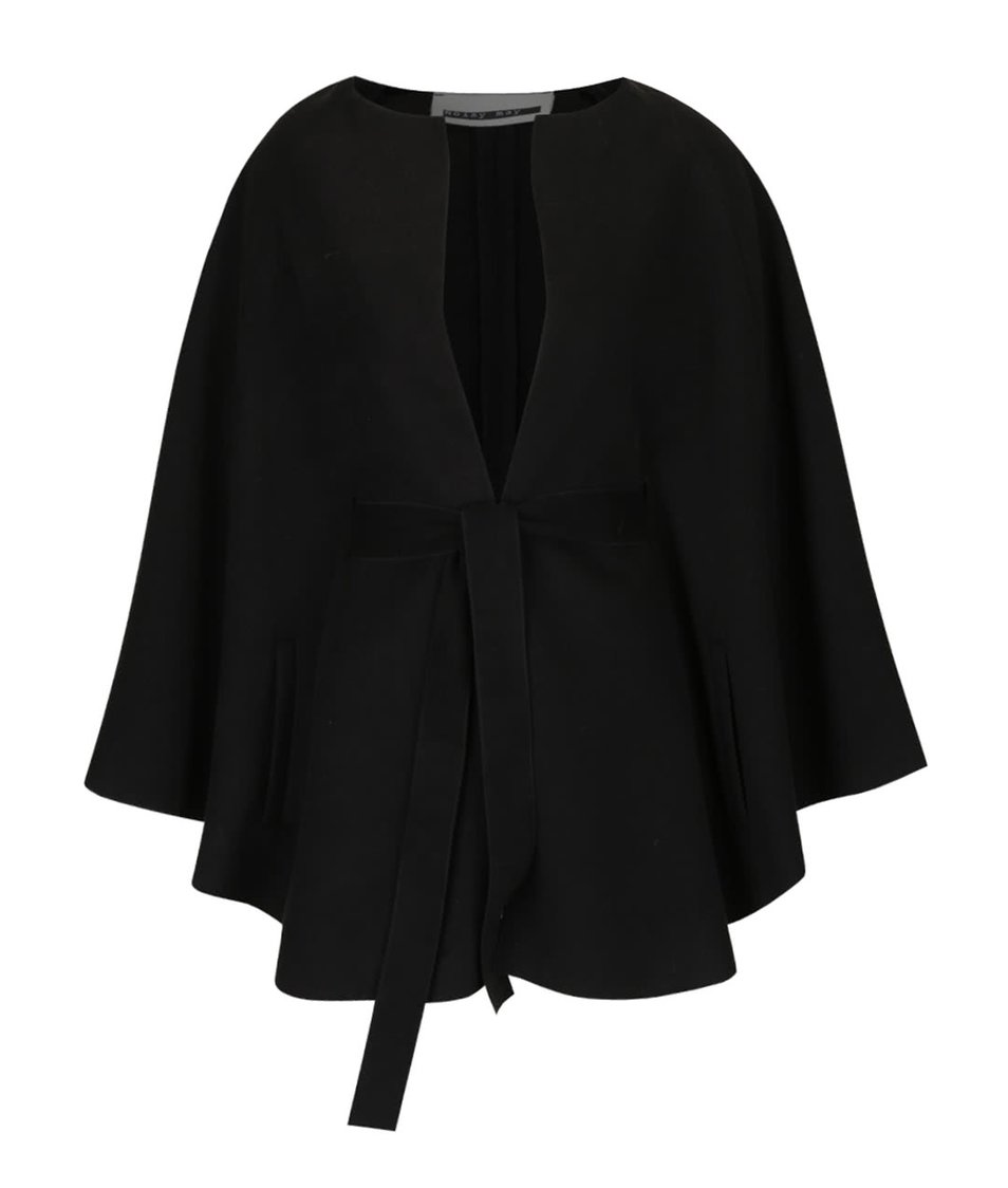 Černé kabátové pončo s páskem Vero Moda Starry