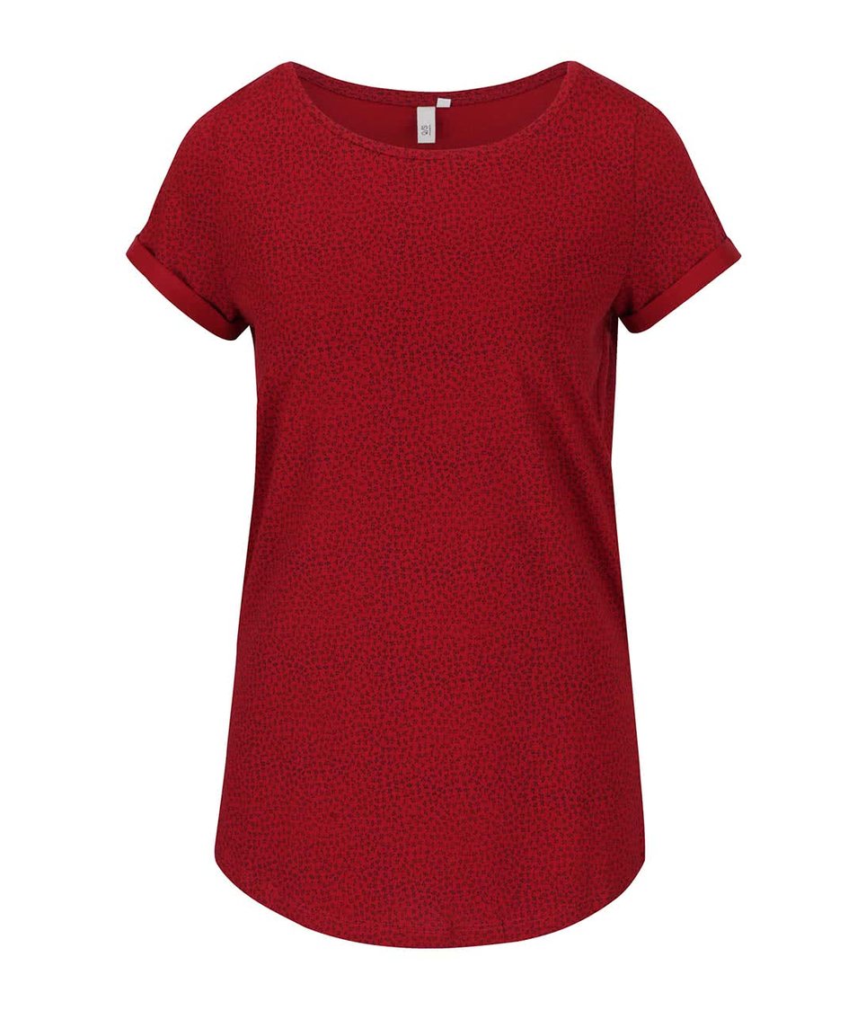 Červené dámské vzorované tričko s.Oliver