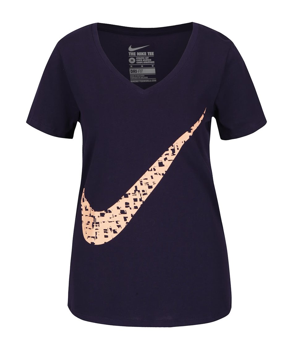 Fialové dámské tričko s potiskem Nike Training