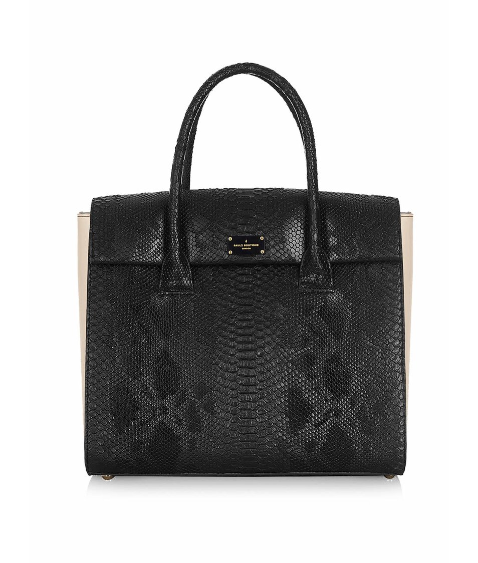 Černá kabelka se vzorem hadí kůže Paul's Boutique Adele