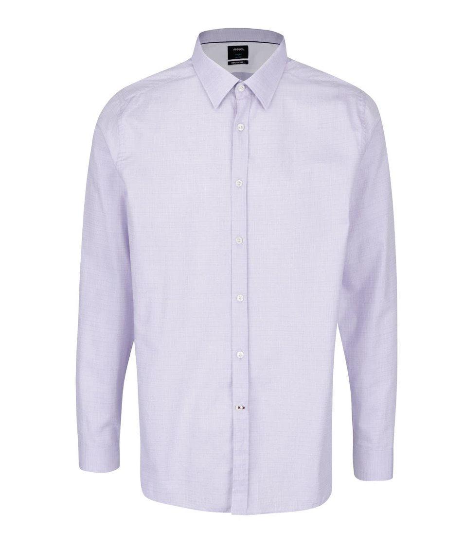 Světle fialová formální slim fit košile s jemným vzorem Burton Menswear London