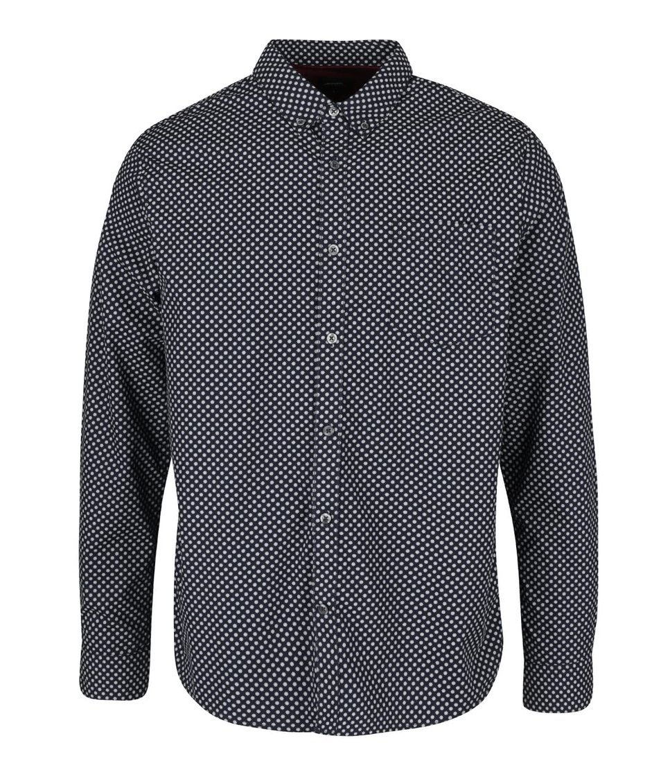 Tmavě modrá košile s drobným vzorem Burton Menswear London
