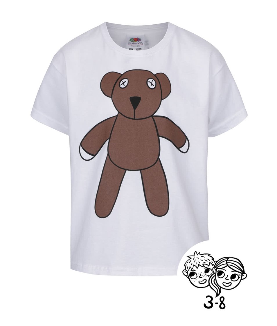 Bílé dětské tričko ZOOT Kids Medvídek Mr. Bean