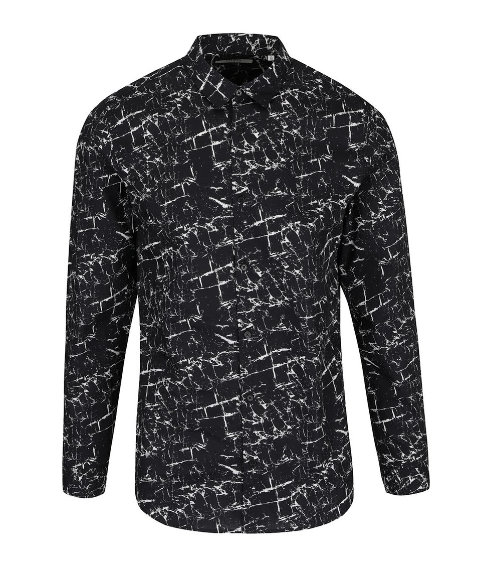 Černá vzorovaná slim fit košile Jack & Jones Marble