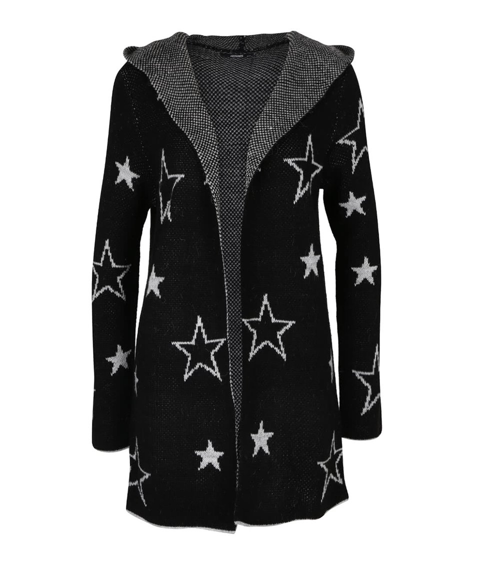 Černý cardigan s hvězdami a kapucí Haily´s Sherine