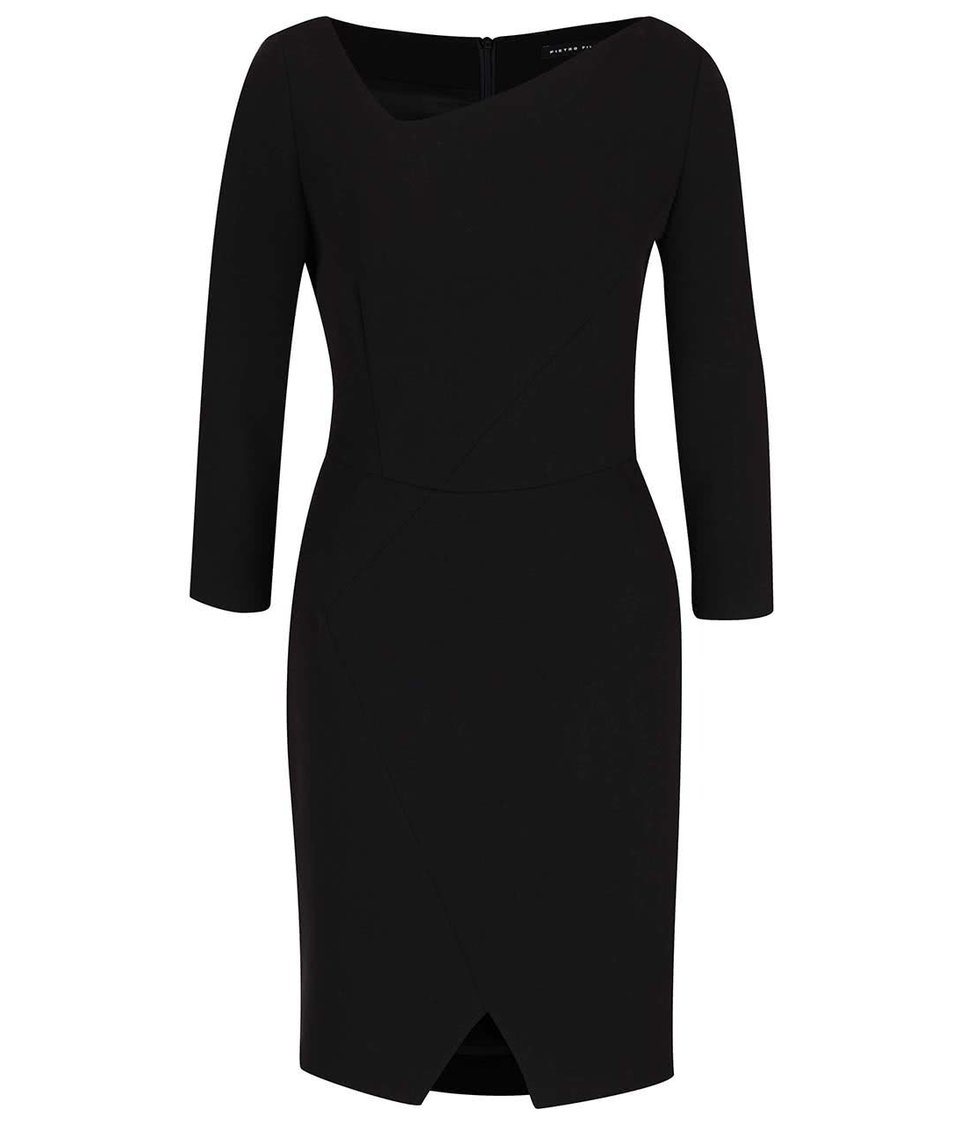 Černé šaty s asymetrickým výstřihem Pietro Filipi