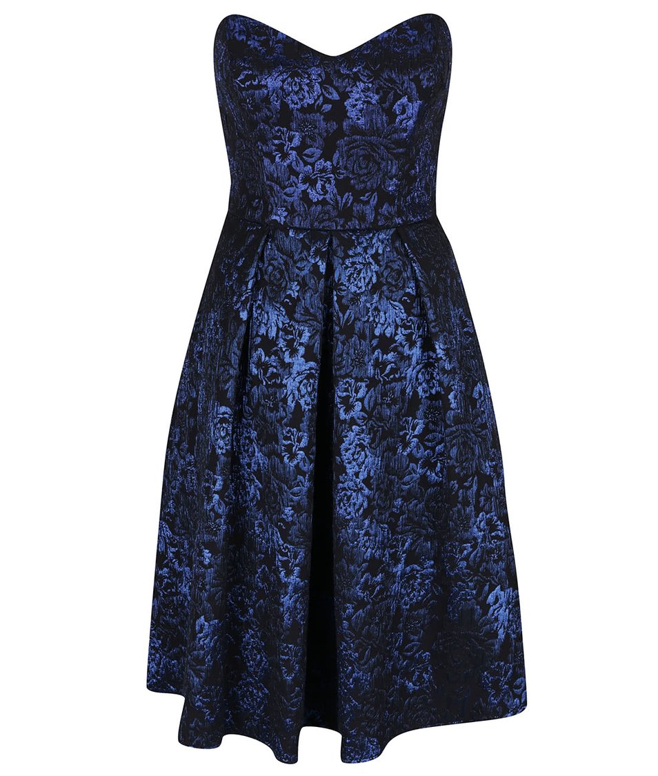 Modro-černé šaty s květinami Miss Selfridge