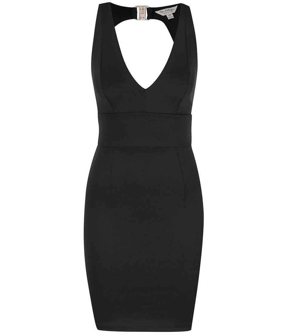 Černé elastické šaty s průstřihem na zádech Miss Selfridge