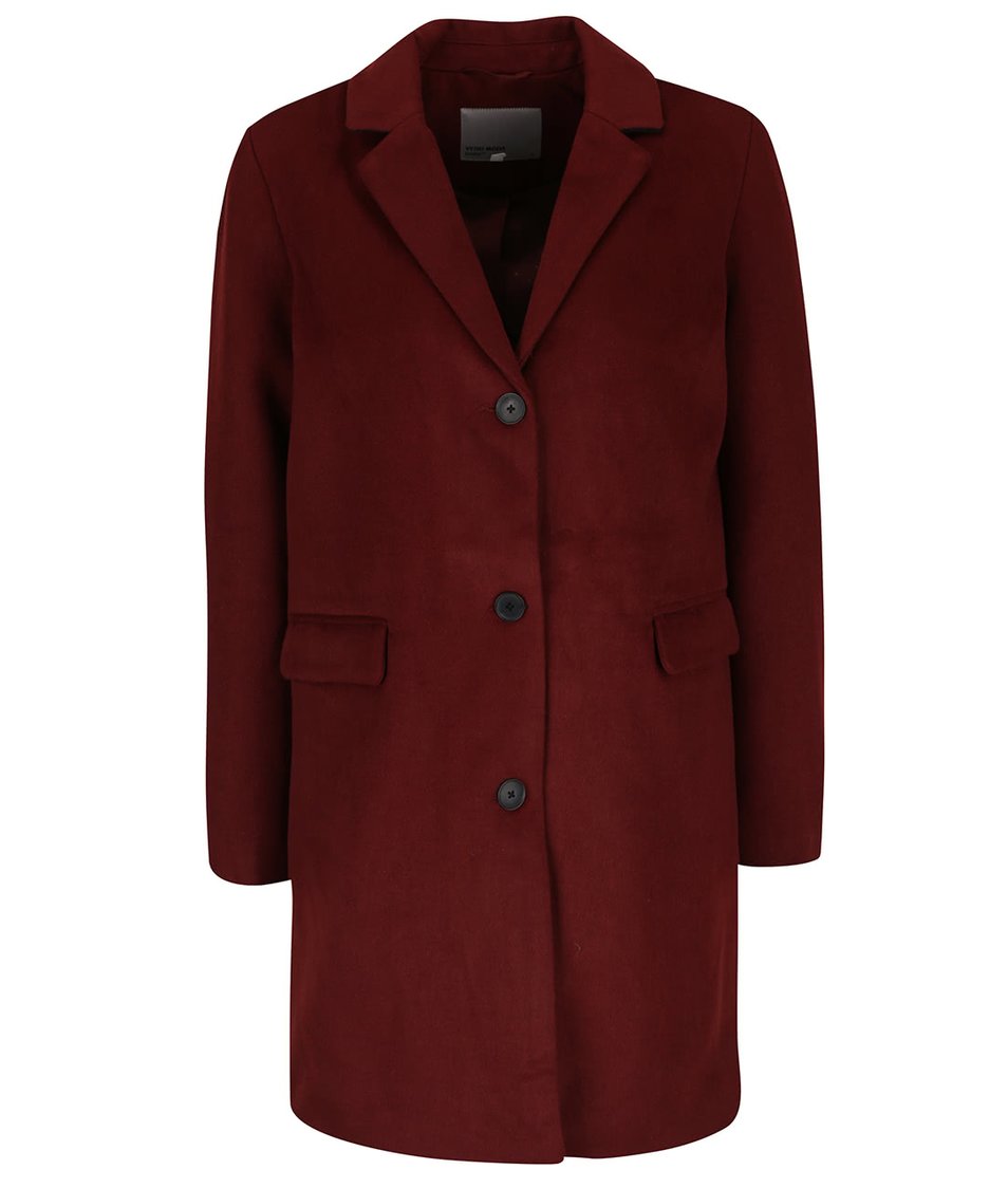 Cihlový kabát s kapsami Vero Moda Lien