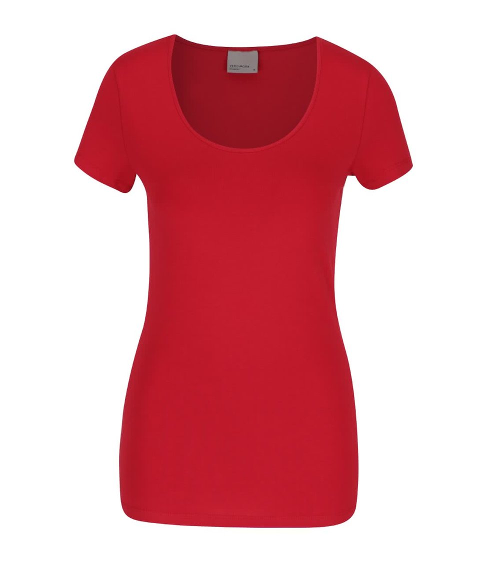 Růžovočervené tričko s krátkým rukávem Vero Moda Maxi My
