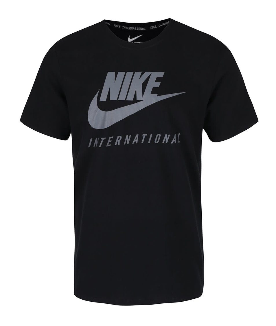 Černé pánské triko s nápisem Nike International