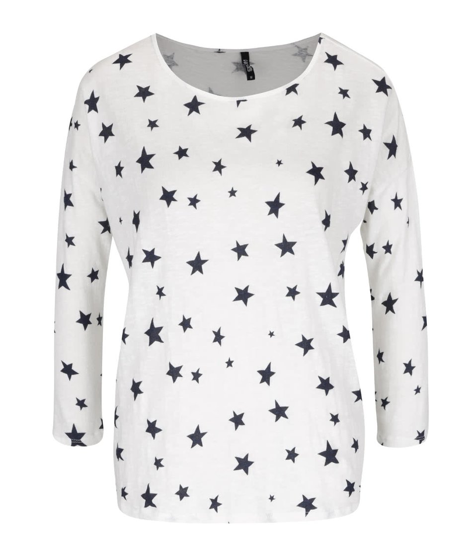 Krémové tričko s potiskem hvězd a 3/4 rukávy Haily´s Hilly