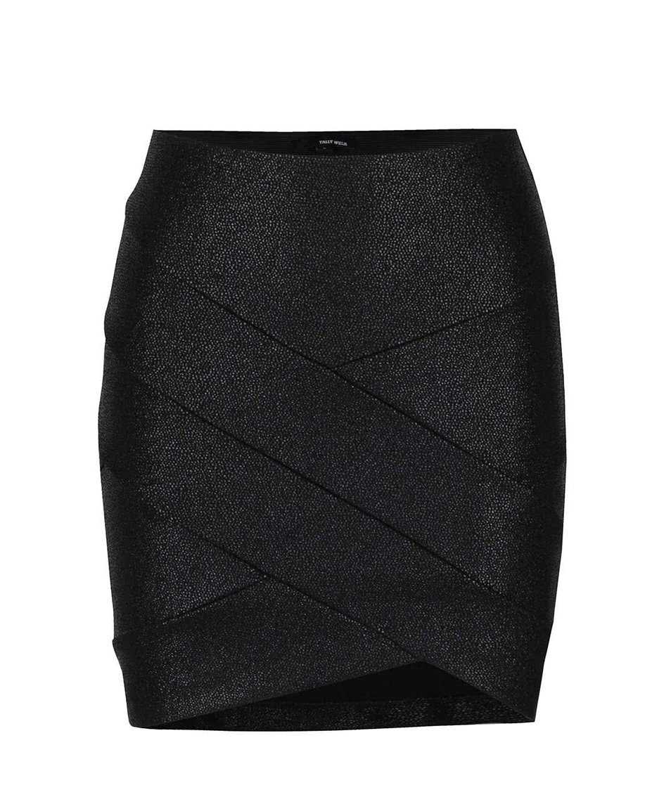 Černá elastická mini sukně s odlesky TALLY WEiJL