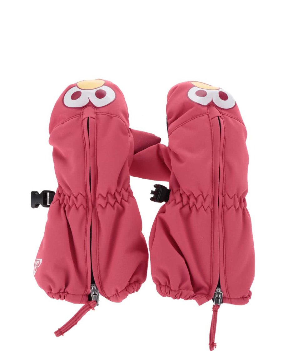 Růžové holčičí zimní rukavice s potiskem Roxy Snow's up
