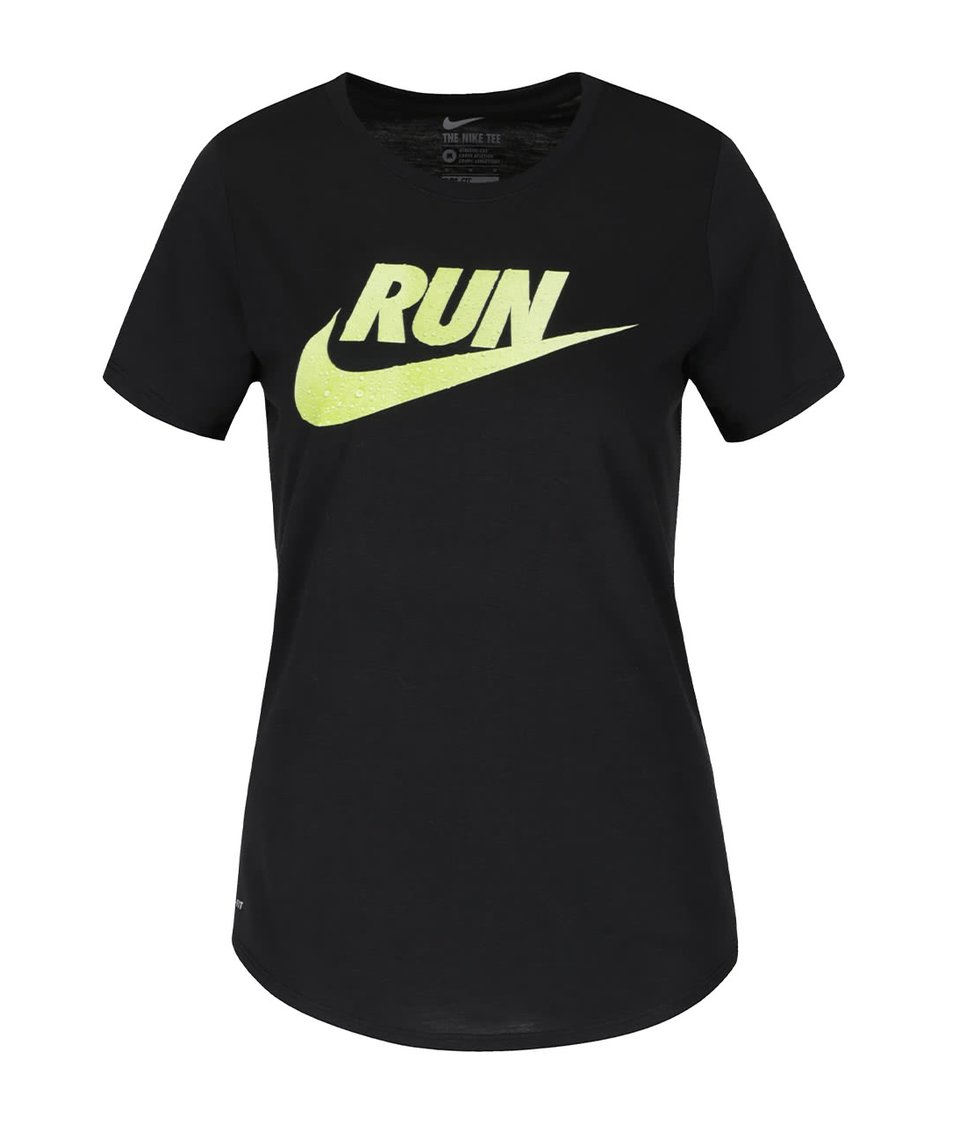 Černé dámské tričko s nápisem Nike Running
