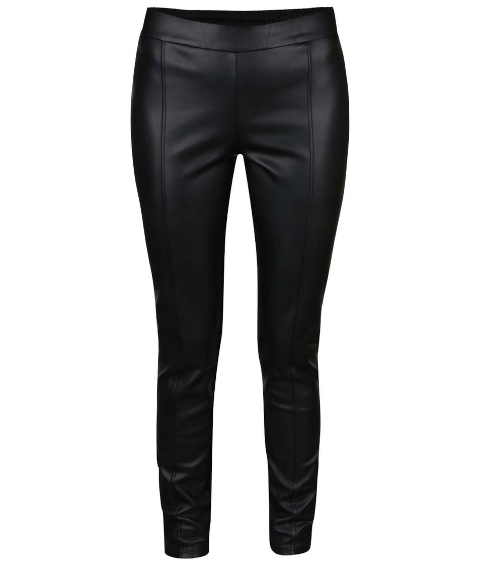 Černé koženkové kalhoty Vero Moda Canti