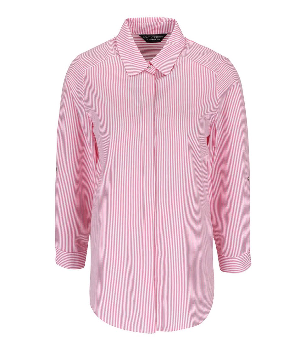Bílo-růžová pruhovaná košile Dorothy Perkins