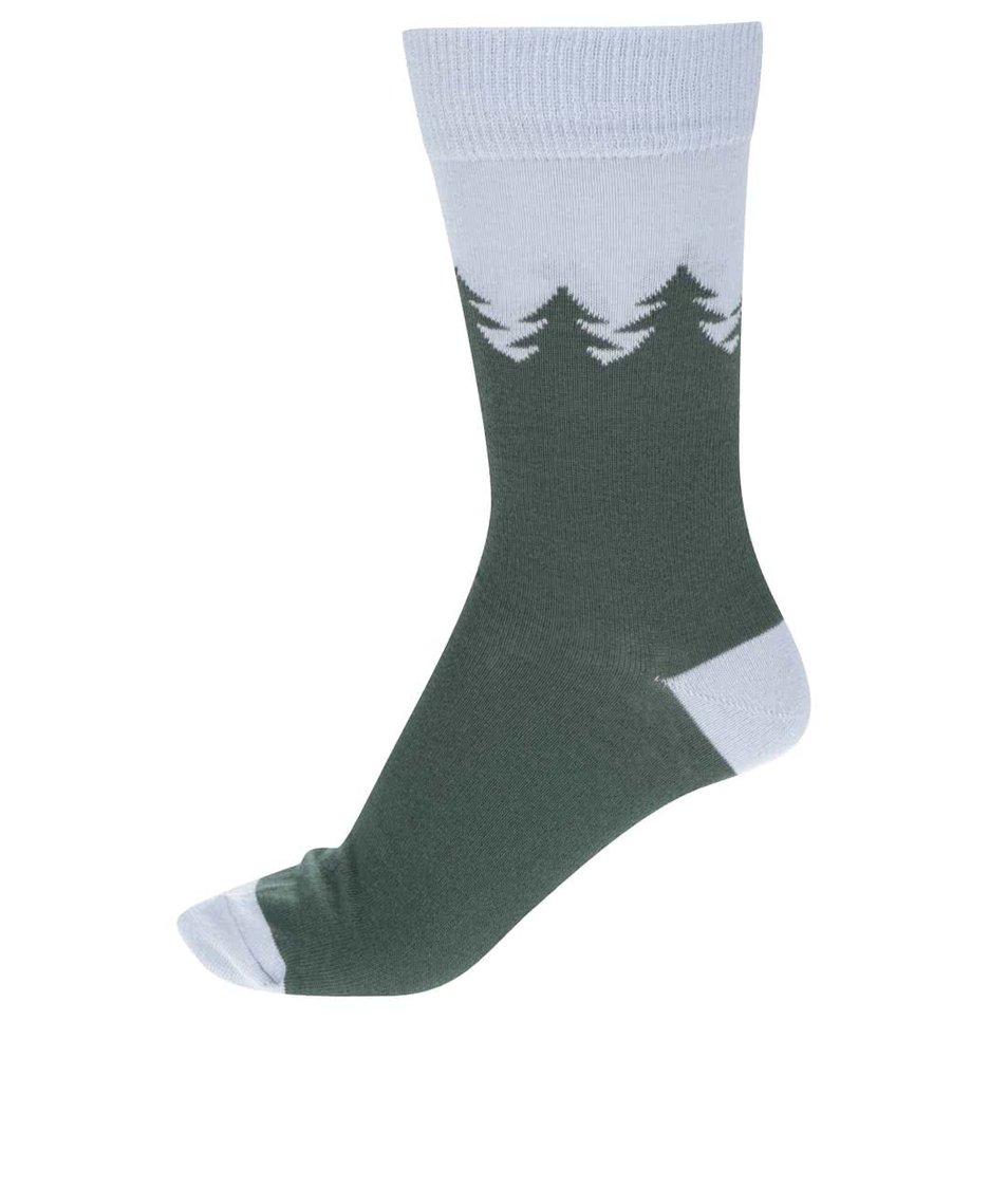 Modro-zelené ponožky s motivem lesa ZOOT Originál
