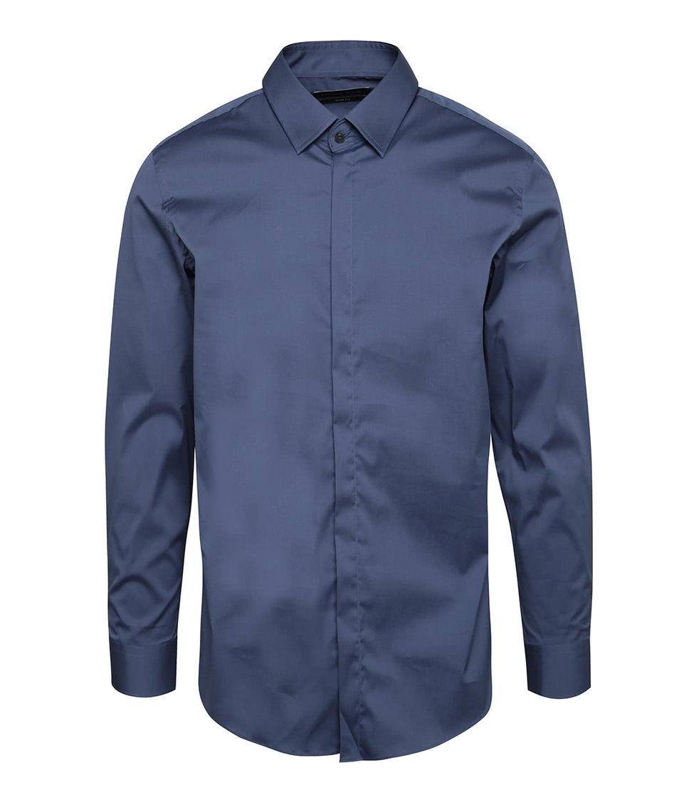 Modrá pánská formální slim fit košile Pietro Filipi
