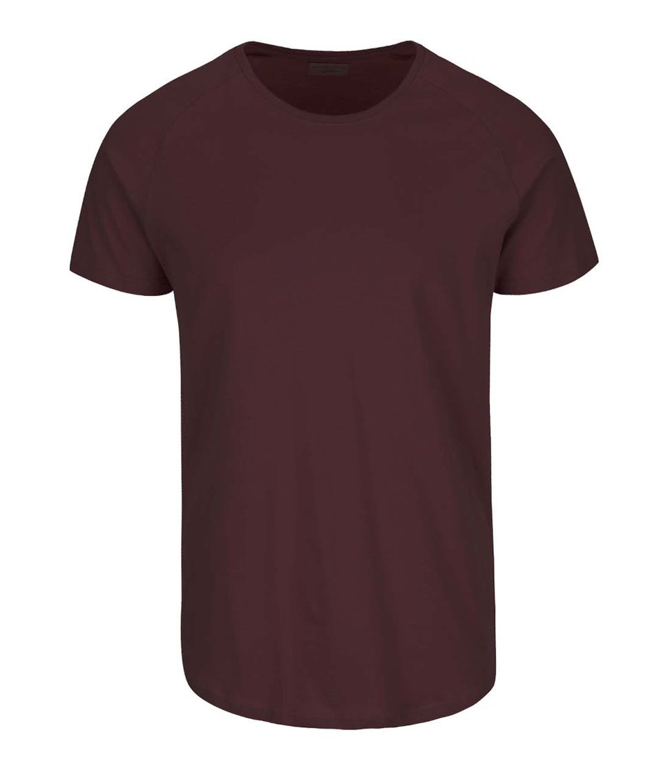 Vínové triko s krátkým rukávem Selected Homme Curve
