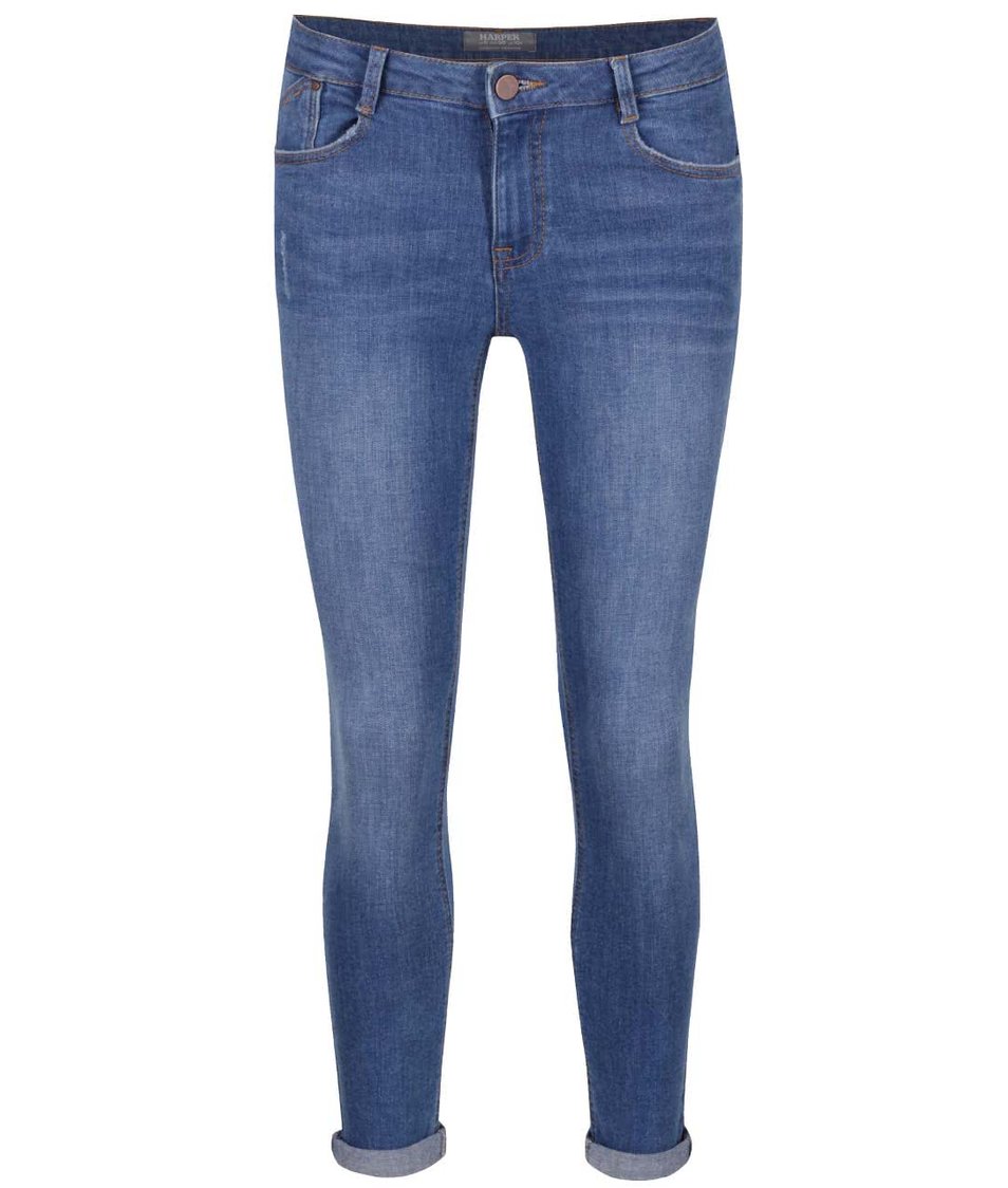 Modré džíny s vyšisovaným efektem Dorothy Perkins