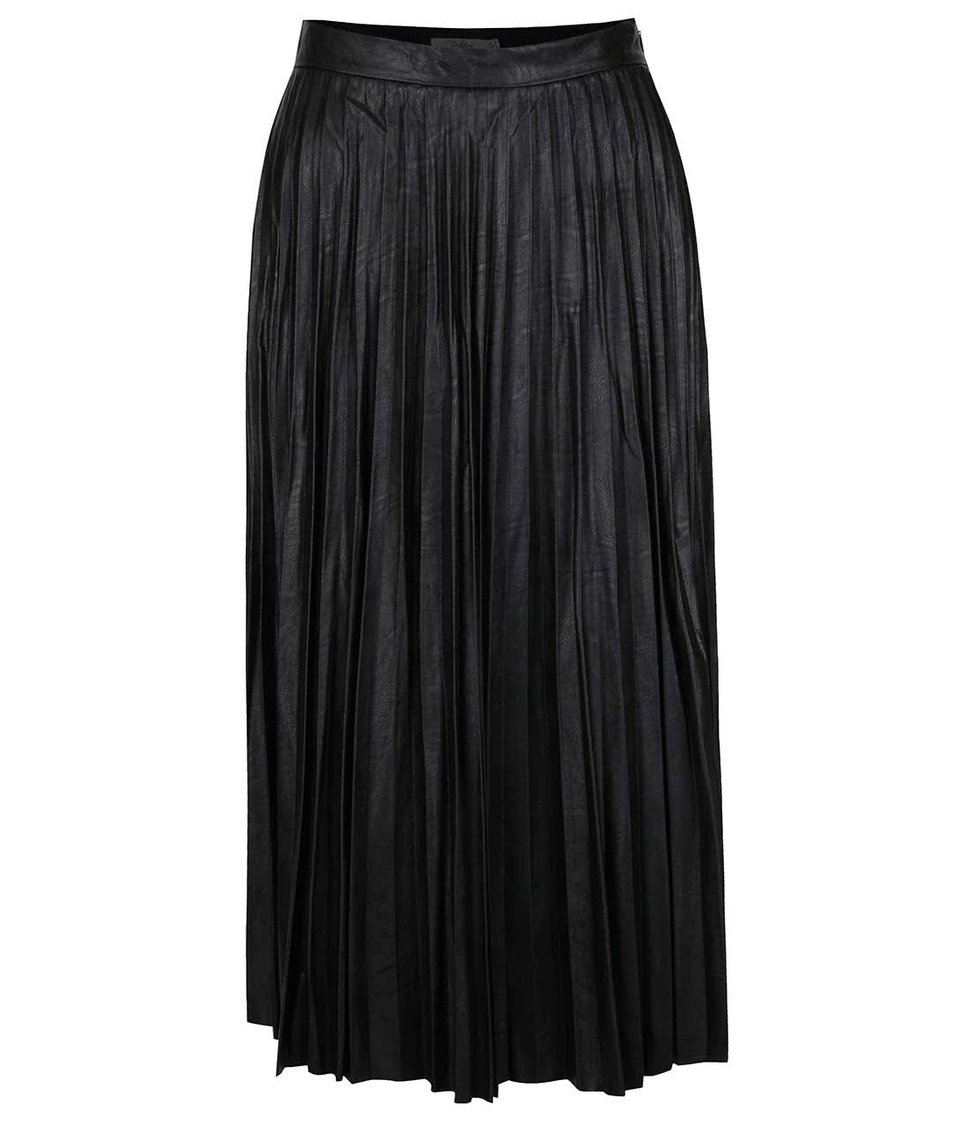 Černá plisovaná koženková sukně Darling Blair
