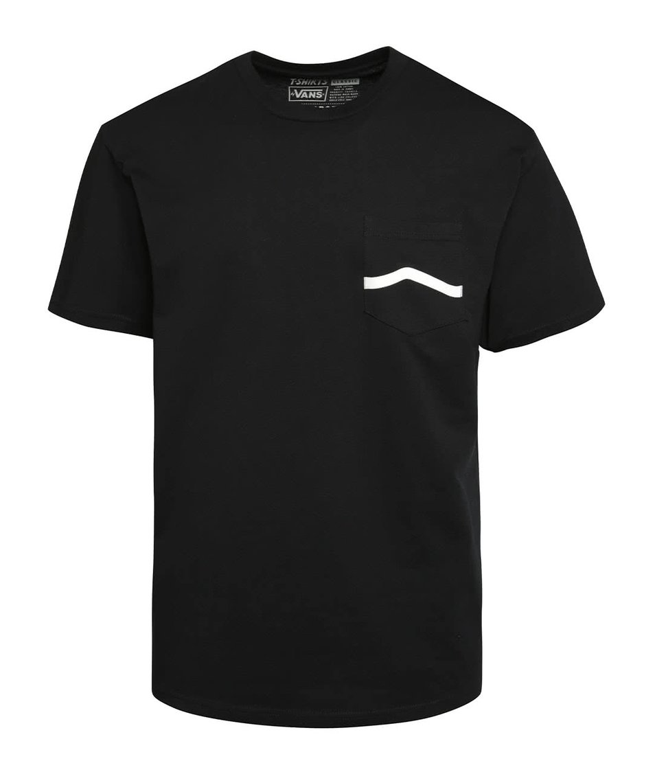 Černé pánské triko s náprsní kapsou Vans Side Stripe
