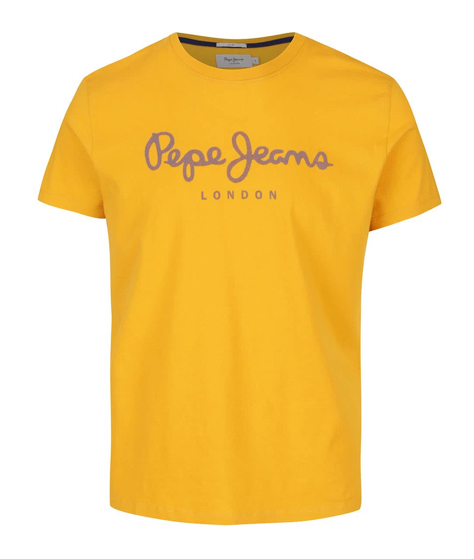 Žluté pánské triko s potiskem Pepe Jeans Sail