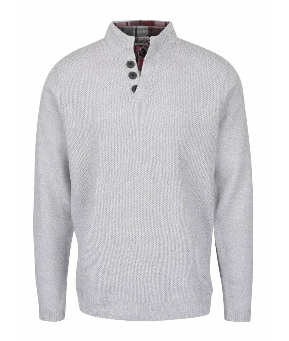 Šedý svetr s košilovým límcem Burton Menswear London