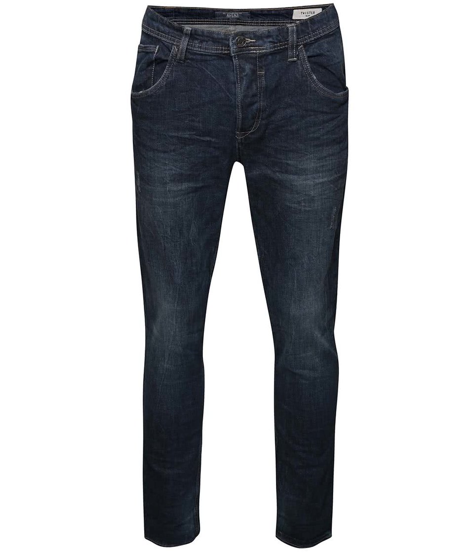 Tmavě modré slim fit džíny s vyšisovaným efektem Blend
