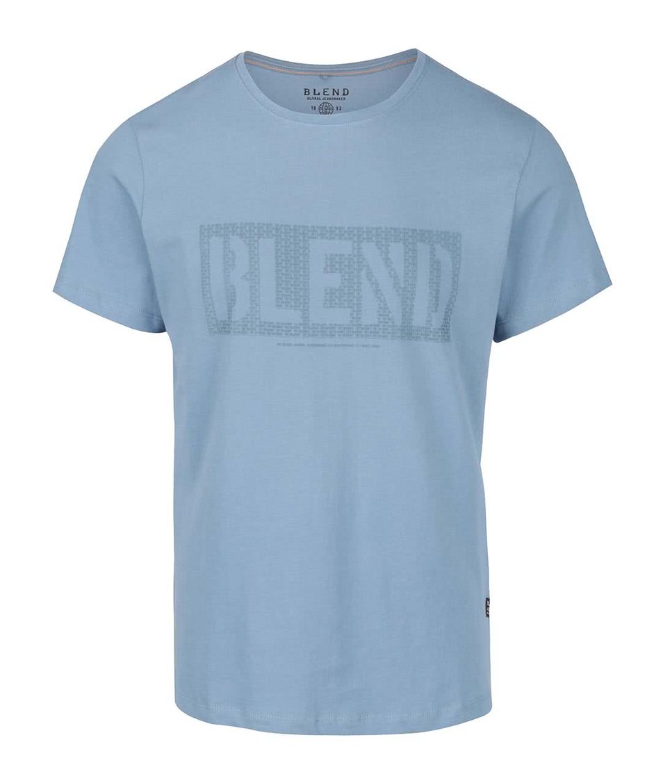 Světle modré triko s plastickým nápisem Blend
